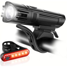 4 Light Modes Bright USB Rechargeable Bike Light Set Powerful Bicycle Front Headlight Taillight for Night Riding